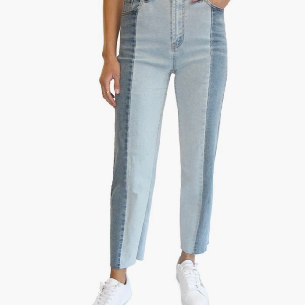 High waisted wide leg jeans